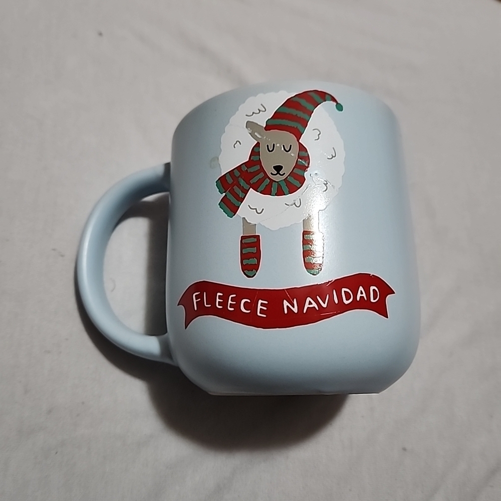 Source Unknown Fleece Navidad Mug - Light Blue and Red